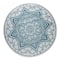 DII® Storm Blue Round Boho Floral Outdoor Rug, 5ft.